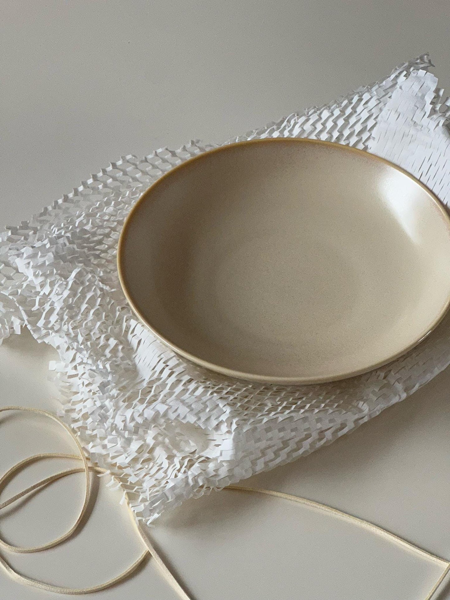 Handcrafted Ceramic Salad Bowl | Cream Glazed Minimalist Tableware | Artisan Pottery Made in UK
