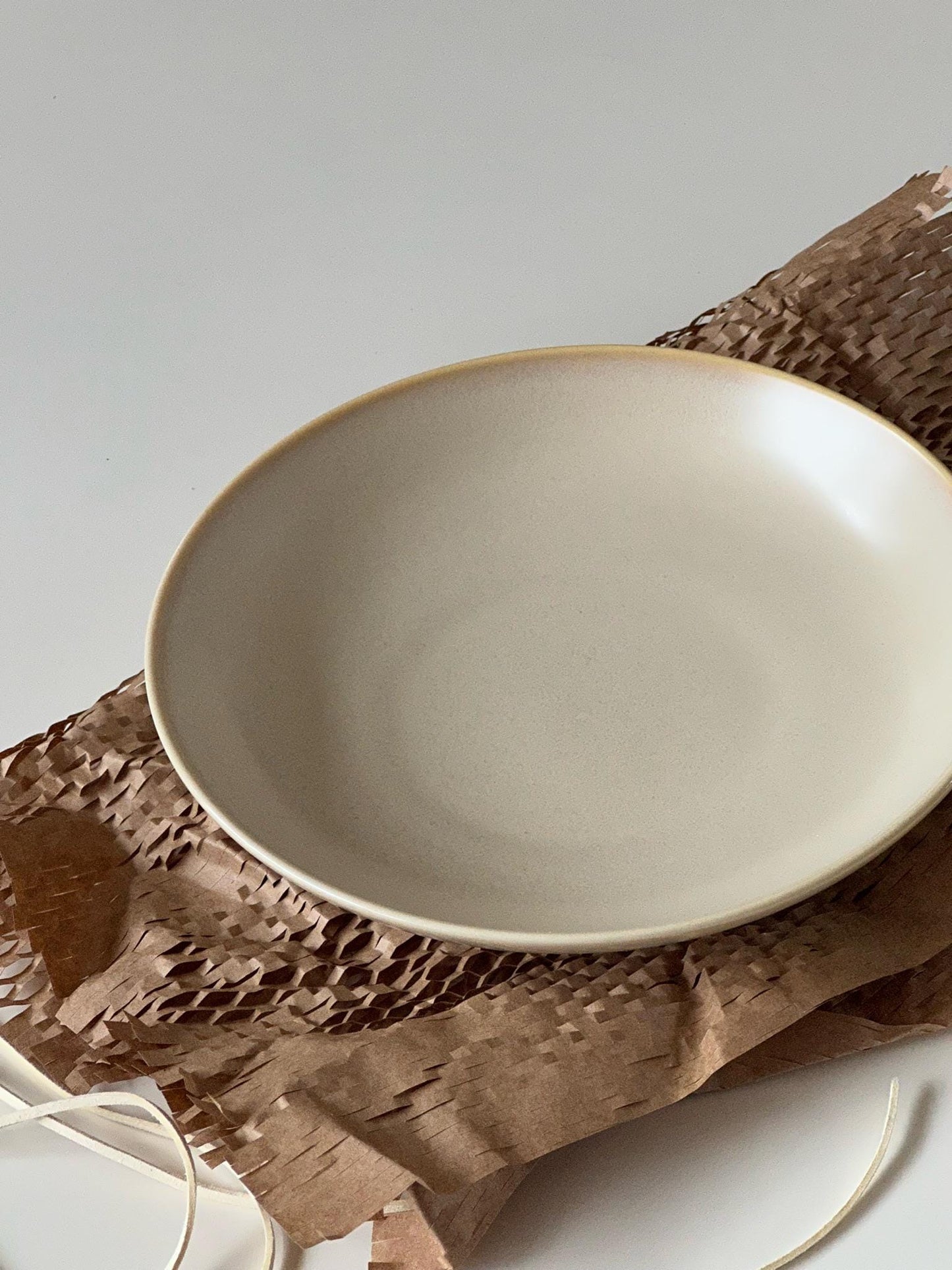 Handcrafted Ceramic Salad Bowl | Cream Glazed Minimalist Tableware | Artisan Pottery Made in UK