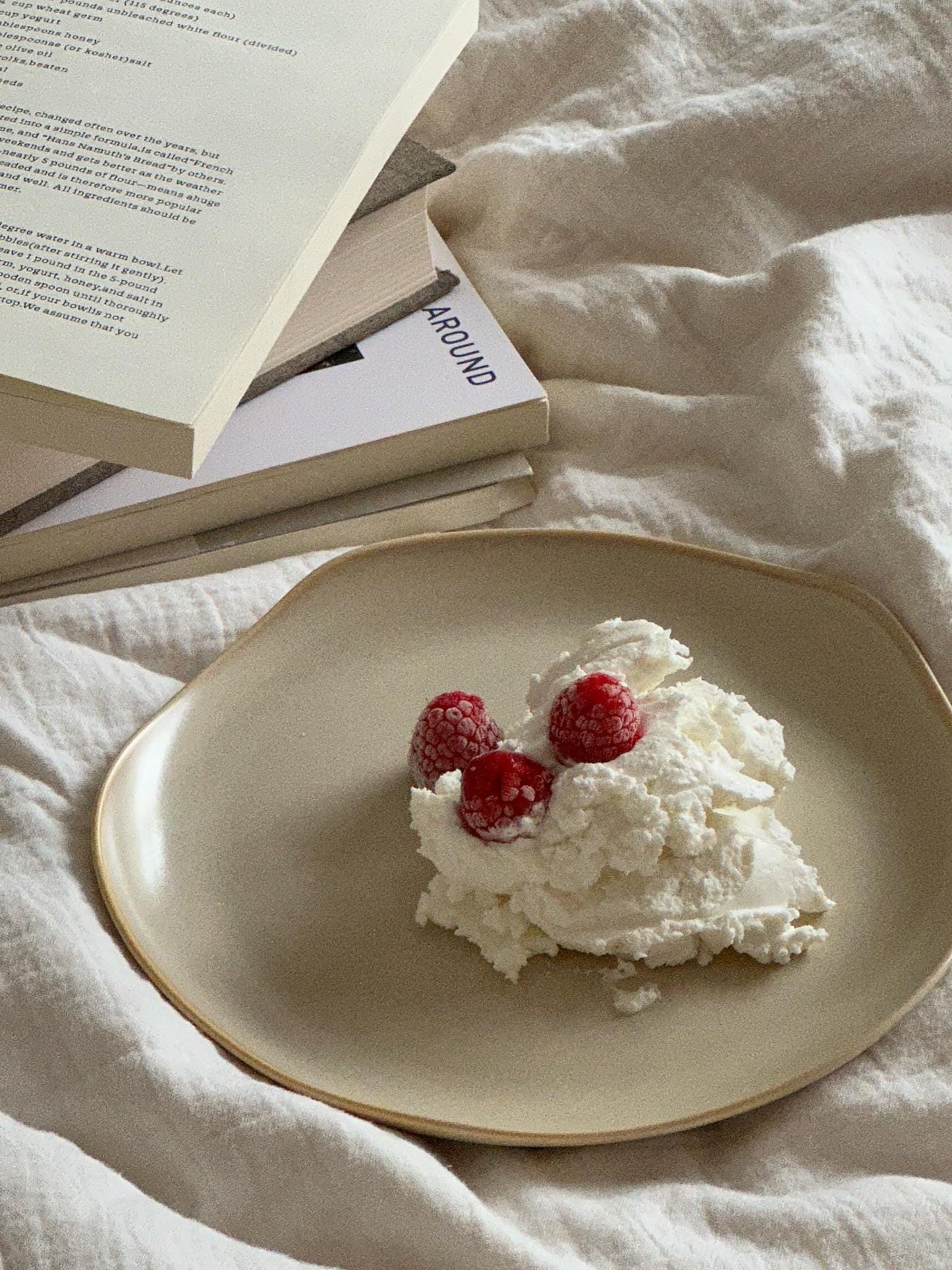 Handcrafted Petal-Shaped Ceramic Plate | Cream Glaze Wabi-Sabi Tableware Made in the UK
