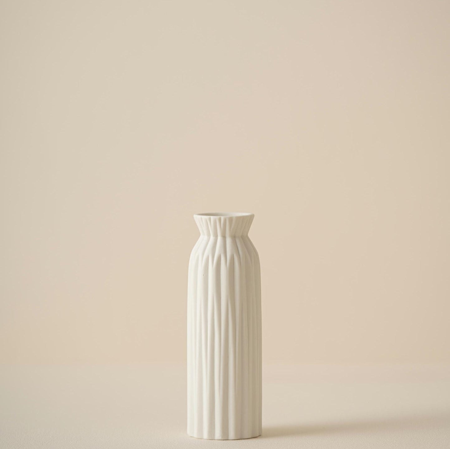 Handcrafted Ceramic Vase | Fluted Column Design | Minimalist Unglazed Pottery from UK | Sustainable Décor for Fresh & Dried Flowers