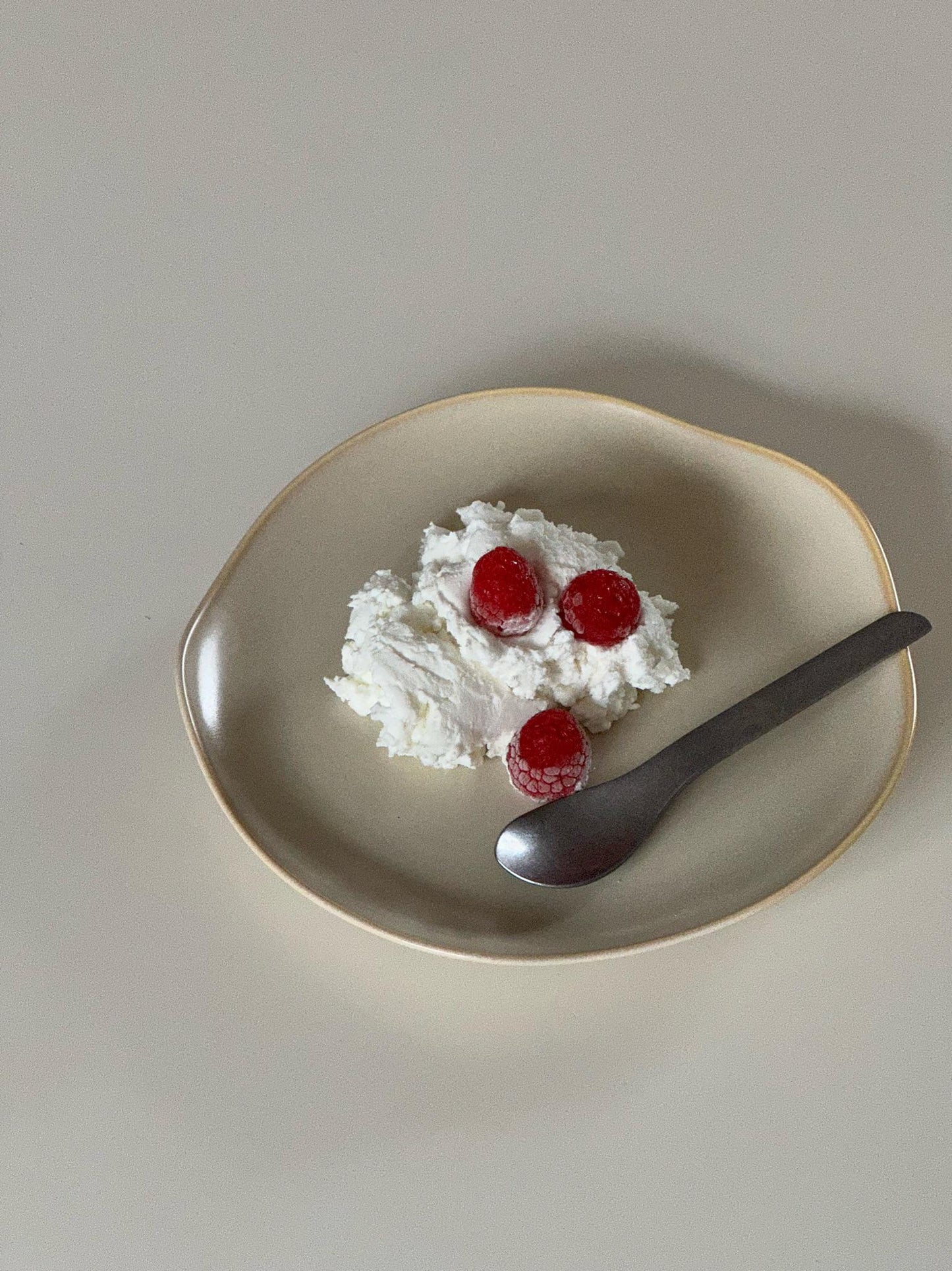 Handcrafted Petal-Shaped Ceramic Plate | Cream Glaze Wabi-Sabi Tableware Made in the UK