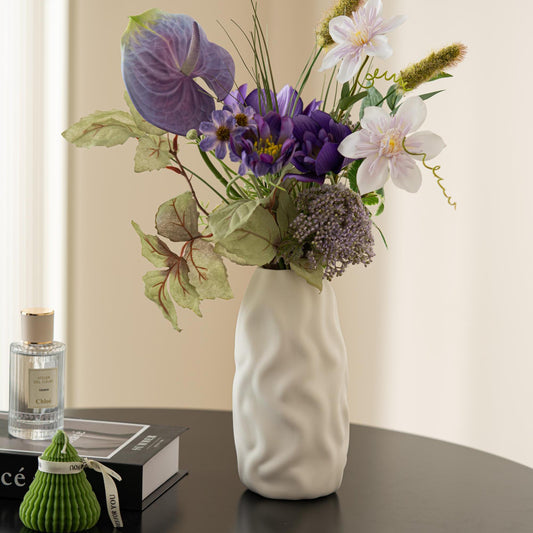Handcrafted Sculptural Ceramic Vase | No-Glaze Pottery Made in the UK | Minimalist Eco-Friendly Decor for Fresh & Dried Flowers
